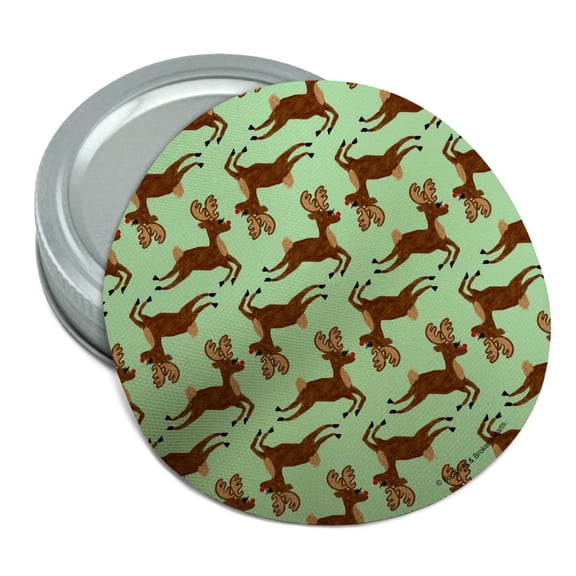 Prancing Reindeer Christmas Pattern Round Rubber Non-Slip Jar Gripper Lid Opener