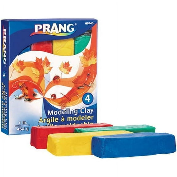 Prang-2PK Modeling Clay Assortment, 0.25 Lb Each, Blue, Green, Red, Yellow, 1 Lb