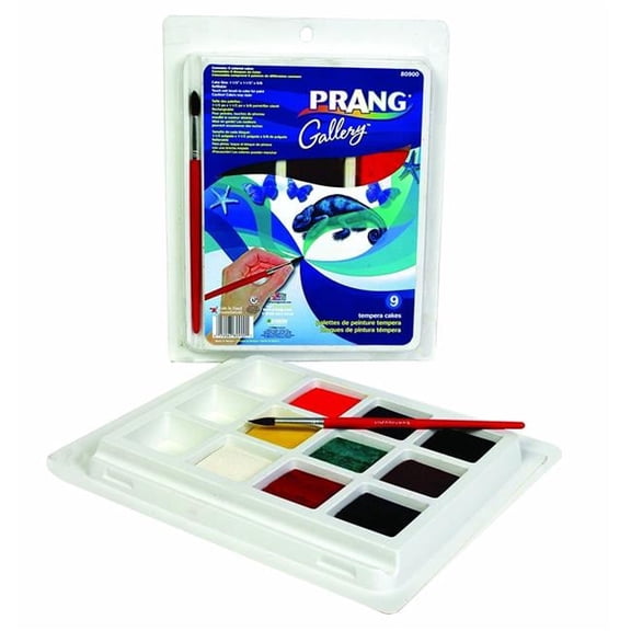 Prang 809 Tempera Cake Set, 9 Piece
