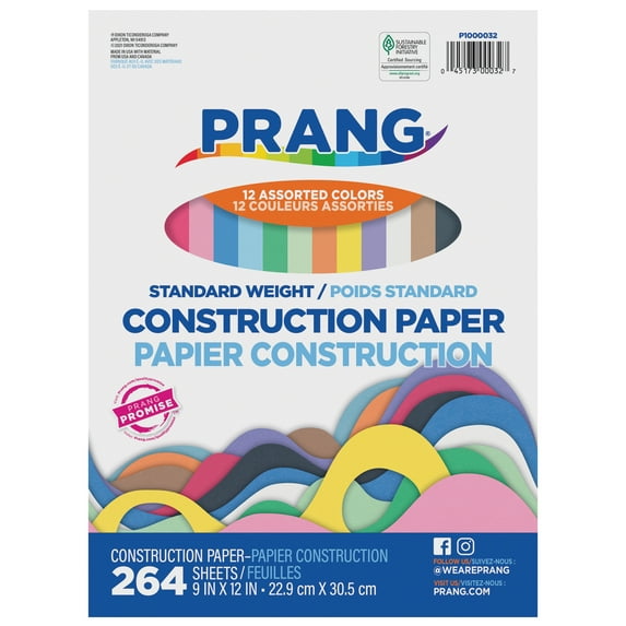 Construction Paper, 9 x 12, Assorted Colors, 264/Pack