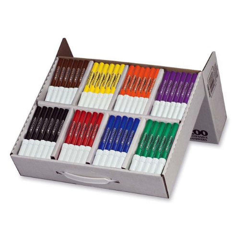 Prang Art Markers, Washable, Conical Tip, Assorted Classic Colors, Set of 200 Markers (80613)