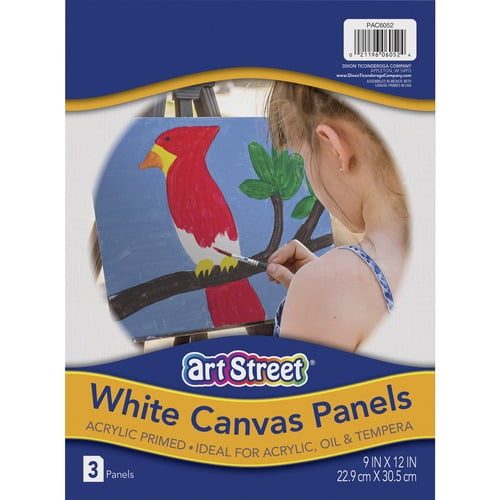 Prang Canvas Panels - Painting, Art - 3 Piece(s) x 9"Width x 125 milThickness x 12"Length - 3 / Pack - White - Acrylic | Bundle of 5 Packs