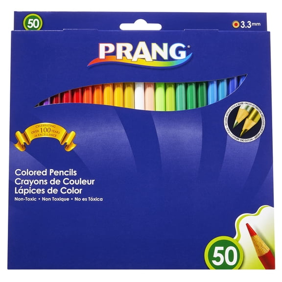 Prang Colored Pencils, Assorted Colors, 3.3 mm Core, 50 Count
