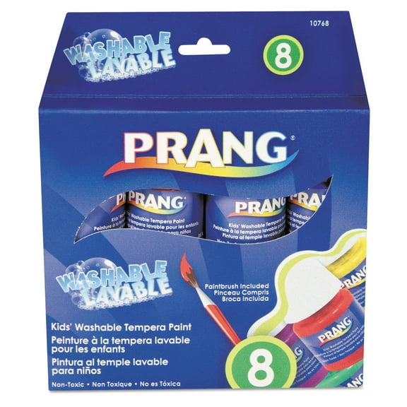 Prang, DIX10768, Washable Tempera Paint Set, 8 / Set