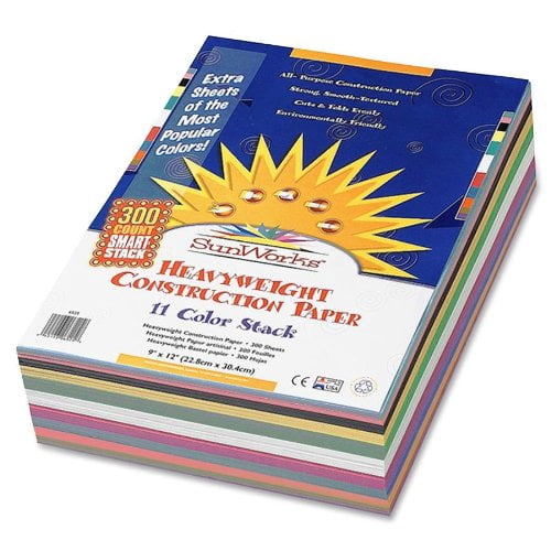 SunWorks Smart-Stack Construction Paper, 11 Assorted Colors, 9