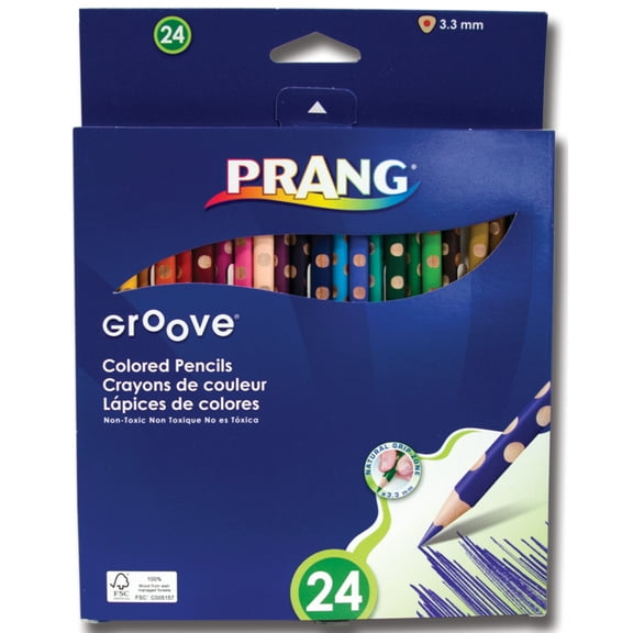 Prang Groove Slim Colored Pencil Set, 24-Colors