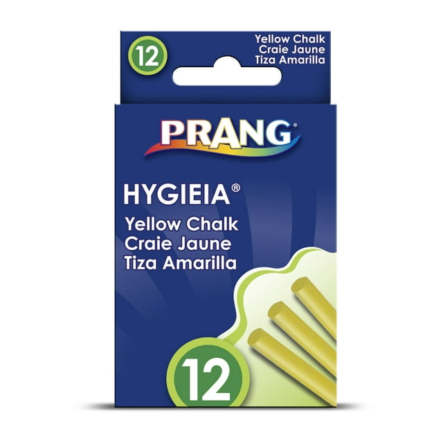 Prang® Hygieia® Dustless Board Chalk, Yellow, 12 Per Box, 36 Boxes