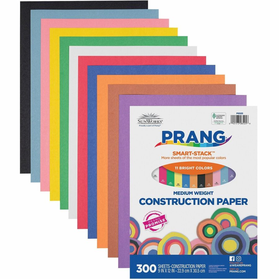 Prang Medium Weight Construction Paper, 9 x 12 Inches, Assorted Color, Pack of 300 - image 1 of 5
