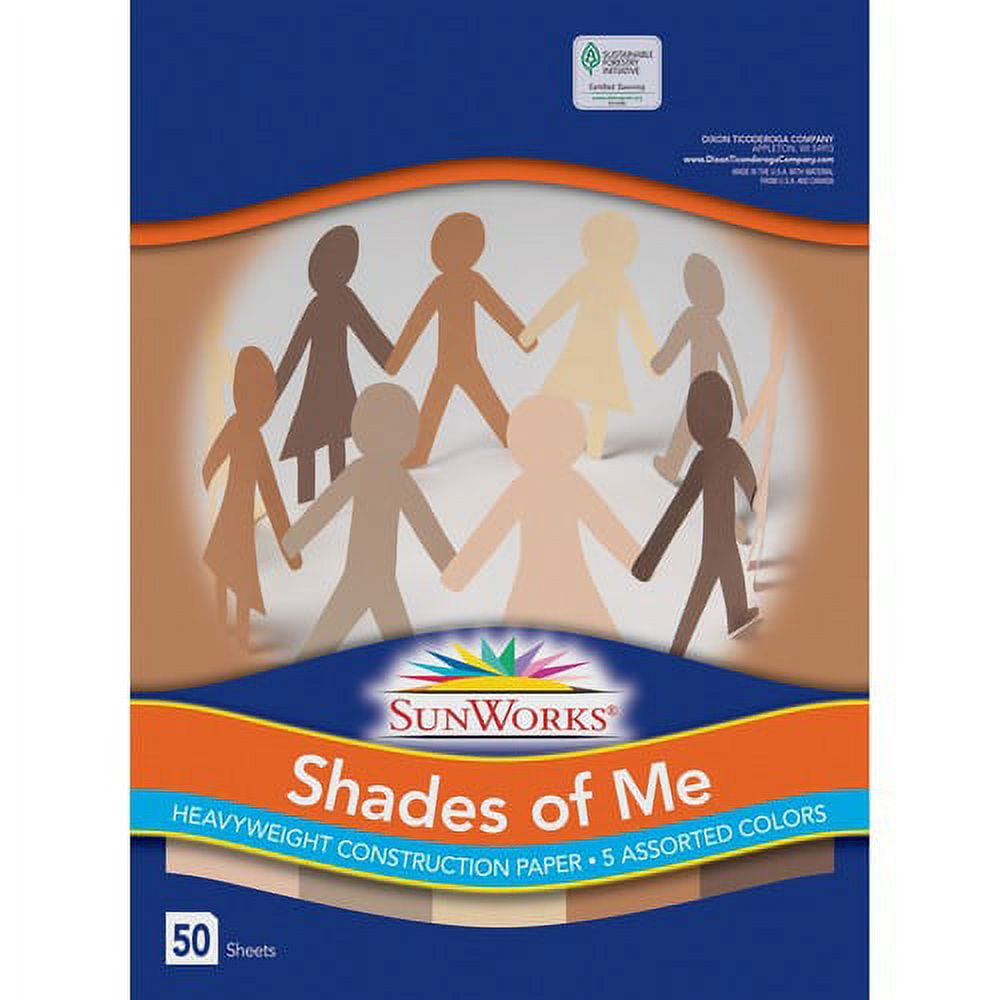 Prang Multicultural Construction Paper - Art, Craft - 12"Width x 9"Length - 50 / Pack - Assorted | Bundle of 5 Packs