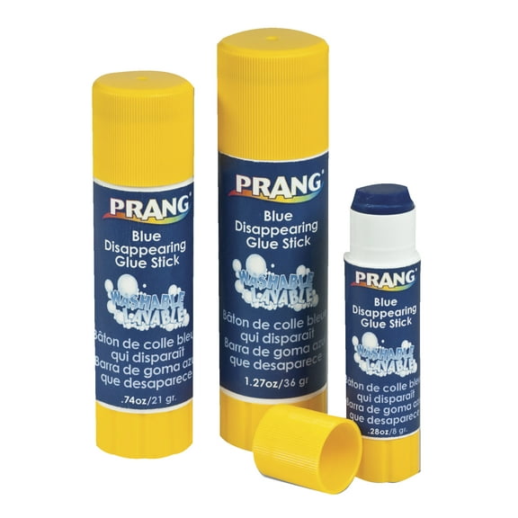Prang Non-Toxic Odorless Washable Glue Stick, 0.74 oz, Blue and Dries Clear