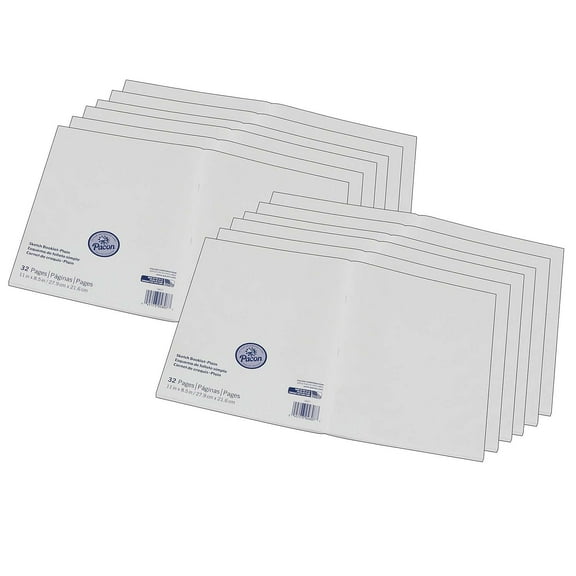 Prang PAC4807-12 Beginner Sketch Book Plain, 16 Sheet 11 X 8-1/2 (12 EA)