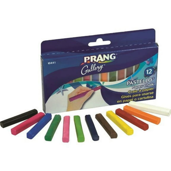 Prang Pastello Chalk Pastels, 2-1/8" x 5/16", Assorted Colors, 12 Pieces Per Box, Pack Of 3 Boxes