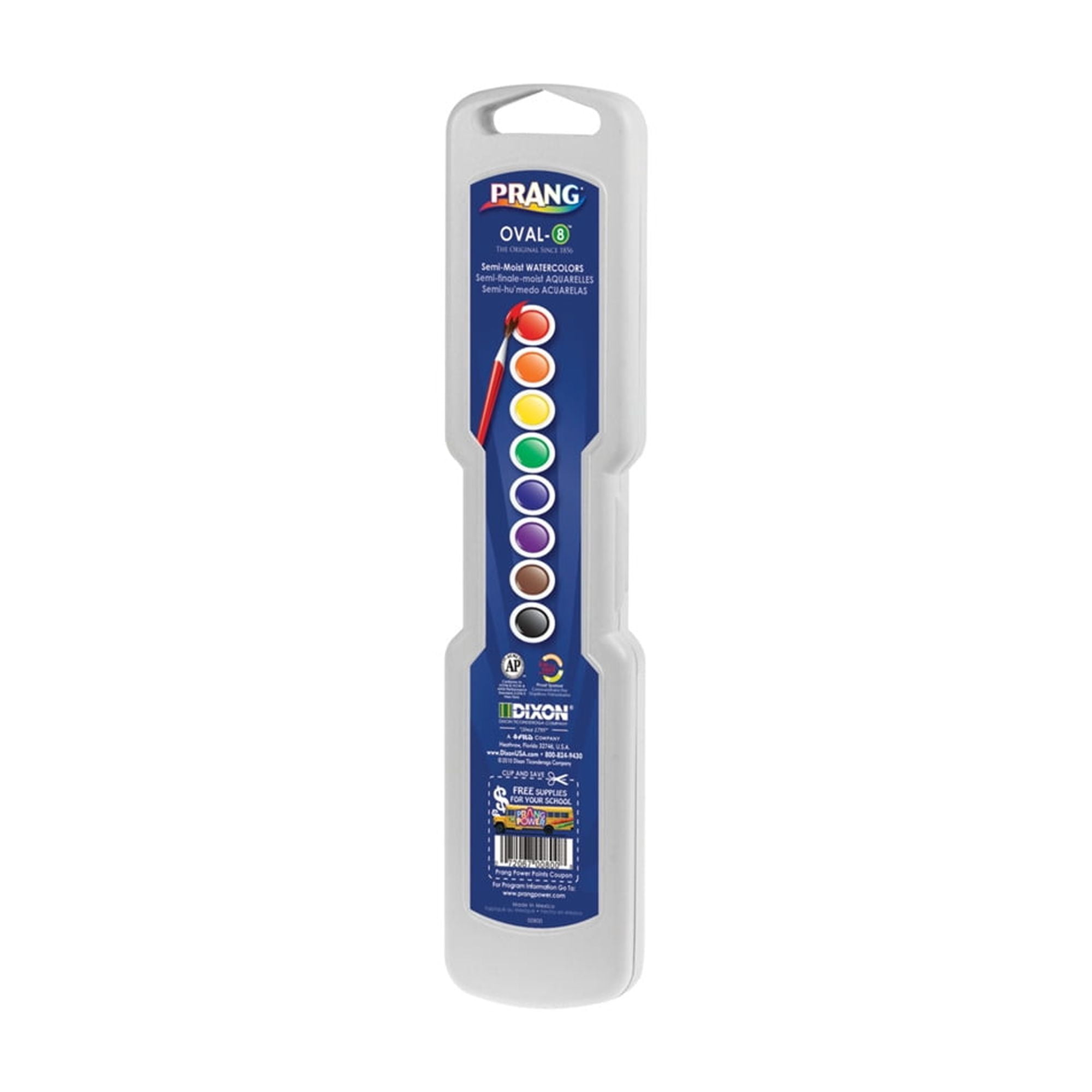 Prang Professional Watercolors 8 Assorted Colors Oval Pan Palette Tray (Pack of 2)