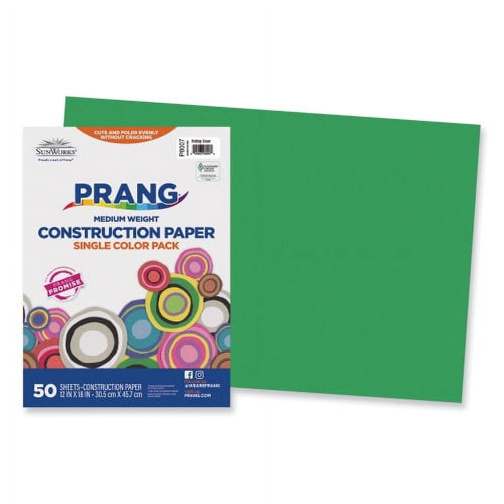 SunWorks Construction Paper, 50 lb Text Weight, 12 x 18, Holiday Green, 50/Pack SunWorks Construction Paper, 50 lb Text Weight, 12 x 18, Holiday Green, 50/Pack