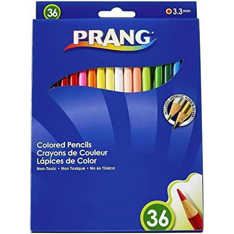 Prang Thick Core Colored Pencil Set, 3.3 Millimeter Cores, 7 inch Length, 36 Pencils, Assorted Colors (22360)