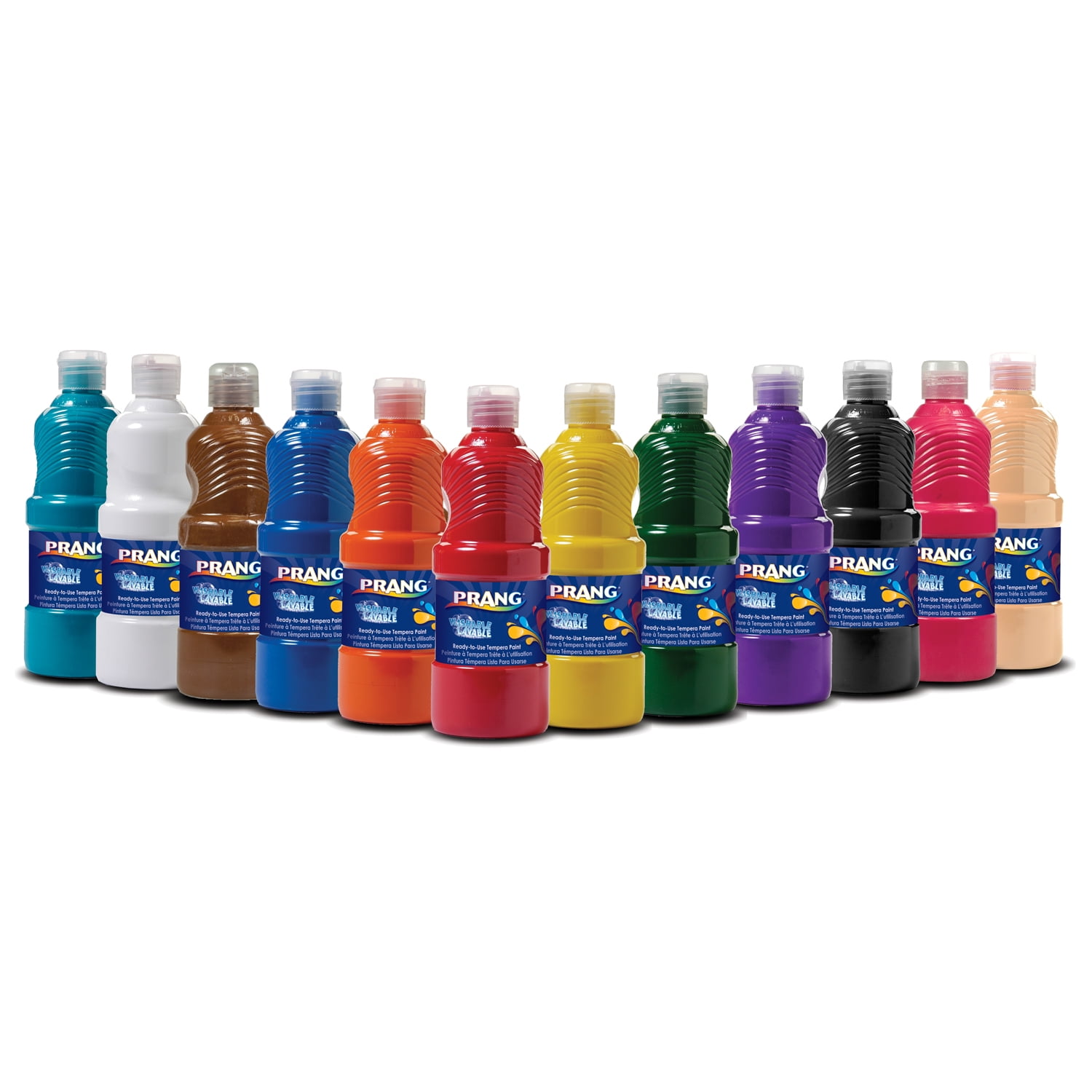 Prang Kids Set NonToxic Washable Tempera Paint, Assorted Colors, 12