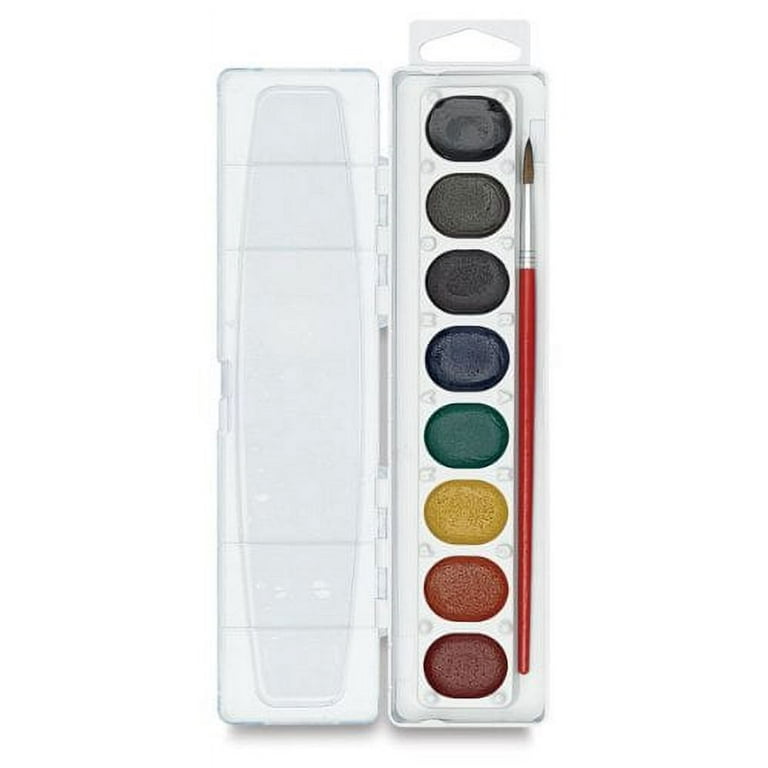 Prang Washable Watercolor Set 8 Classic Colors with Brush Assorted 80525