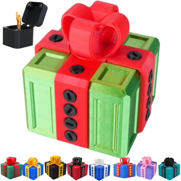 The Prank Box – Hilarious Screw Challenge with Finger Surprise, Endless Puzzle Gift Boxes with Screws and Hidden Lock, Annoying Funny 3D Printed Gifts Boxes Ideal for Christmas (Green&Red)