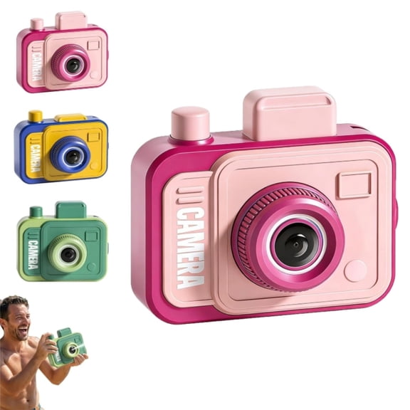 Prank Camera Water Gun,Mini Prank Reverse & Forward Two-Way Camera Water Shooter,Funny Dual-Sided Squirt Blaster,Small Double Fun Pool Toy for Summer Joke Adults Office Party Tricks, Pink