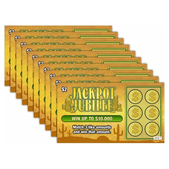 Prank Gag Fake Lottery Tickets - 10 Total Tickets, All Same Design, These Lottery Ticket Scratch Off Cards Look Super Real Like A Real Scratcher Joke Lotto Ticket, Win 10,000
