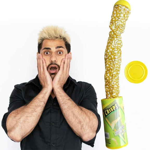 Prank Potato Chip Box under $5! Xqxayjr Prank Potato Chip Can, Jumping Snake SurpriseToy, Screaming Sound Prank Box, Funny Gag Gifts for Friends, Novelty Pranking Props forKidsAdults
