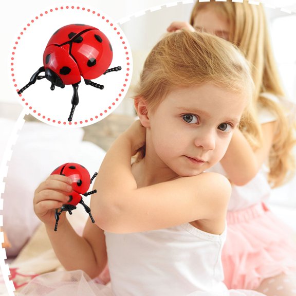 Prank Toys Clockwork Mechanical Insect Crawling Set , Realistic Motorized Bug for April Fools Day Pranks, Funny Birthday Gifts Party Favors(Red)