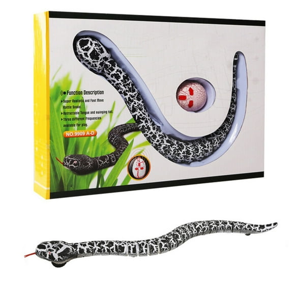 Prank Toys RC Snake 16 Inches Realistic Remote Control Set Adults, Infrared Simulation Reptile for April Fools Day Pranks, Funny Birthday Gifts Party Favors(Black)