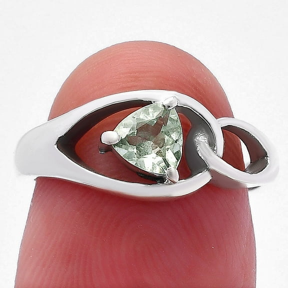 Prasiolite (Green Amethyst) - Brazil 925 Sterling Silver Ring s.6 Jewelry DGR1136_A_6 R-1177