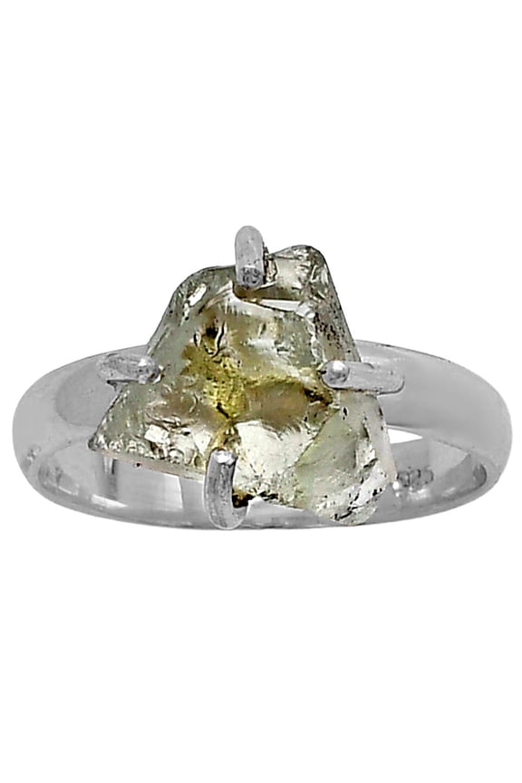 Prasiolite (Green Amethyst) Rough 925 Sterling Silver Ring s.7 Jewelry R-1052 SDR214907