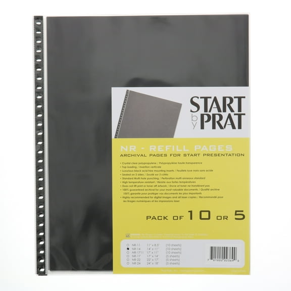 Prat Archival Page Protectors, 11in x 14in, 10/Pkg.