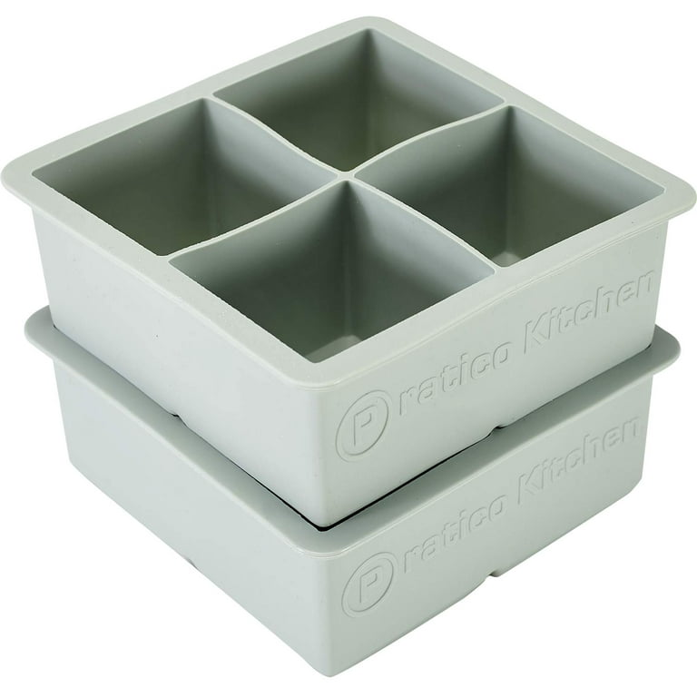 Pratico Kitchen Ice Cube Tray, Makes 4 Large 2.25 inch Ice Cubes