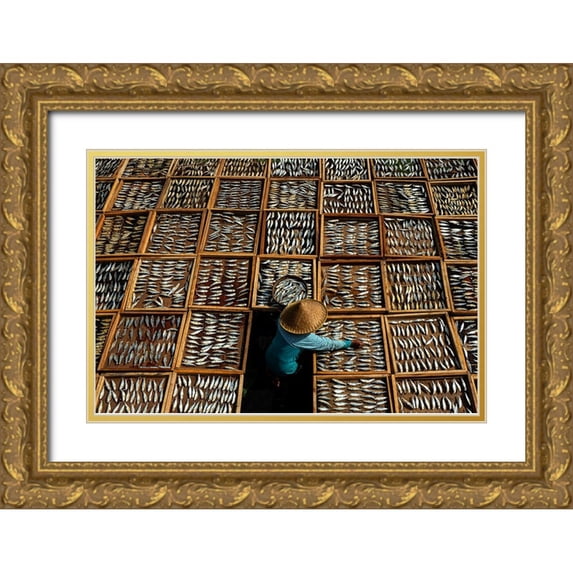 Pratikto, Lita 24x17 Gold Ornate Wood Framed with Double Matting Museum Art Print Titled - Salted Dried Fish