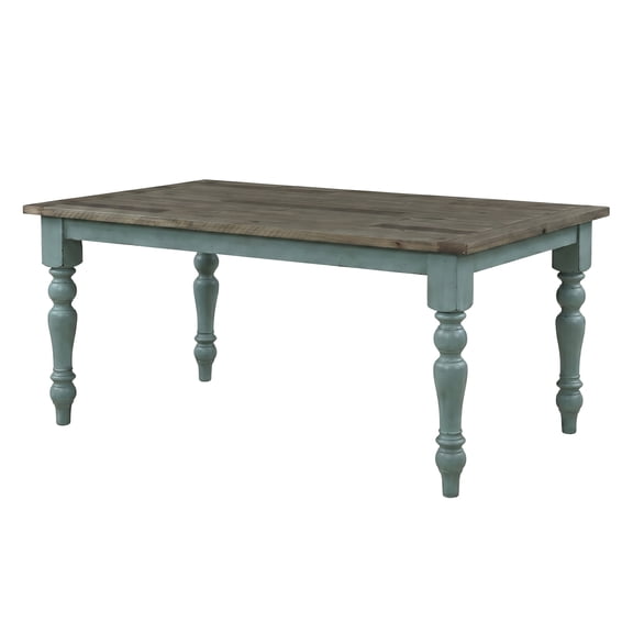 Prato Blue and Brown Two-Tone Finish Wood Dining Table