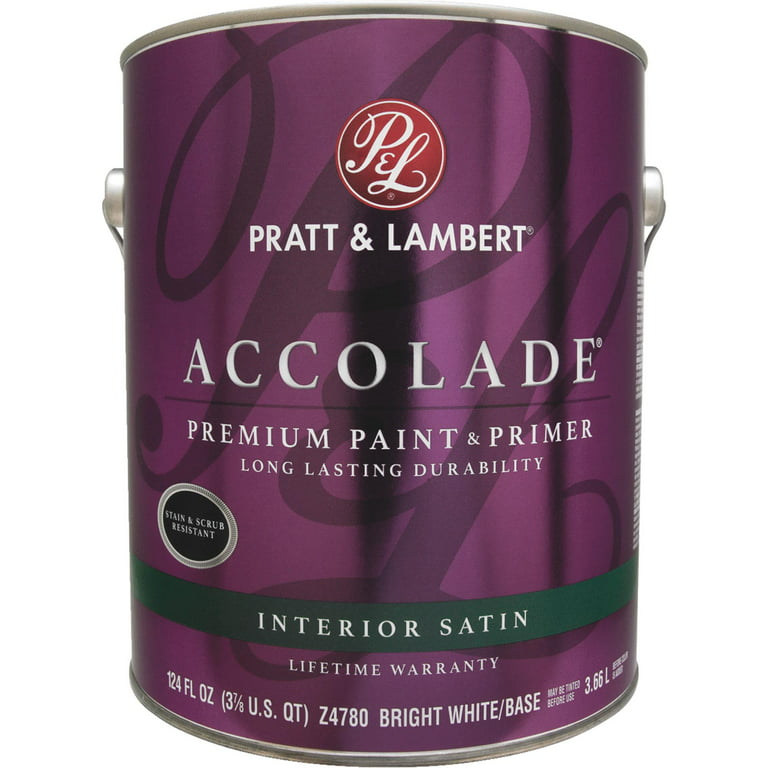 Pratt & Lambert 0000Z4780-16 Accolade Premium 100% Acrylic Paint & Primer Satin Interior Wall Paint