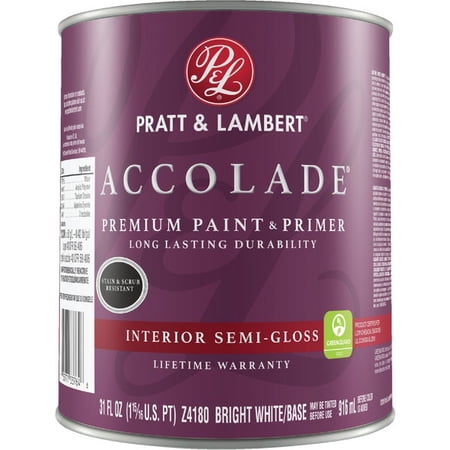 Sherwin-Williams Accolade Interior Paint & Primer Semi-Gloss - Washable - 1 Qt., Bright White