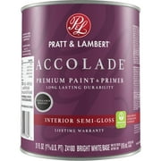 Sherwin-Williams Accolade Interior Paint & Primer Semi-Gloss - Washable - 1 Qt., Bright White