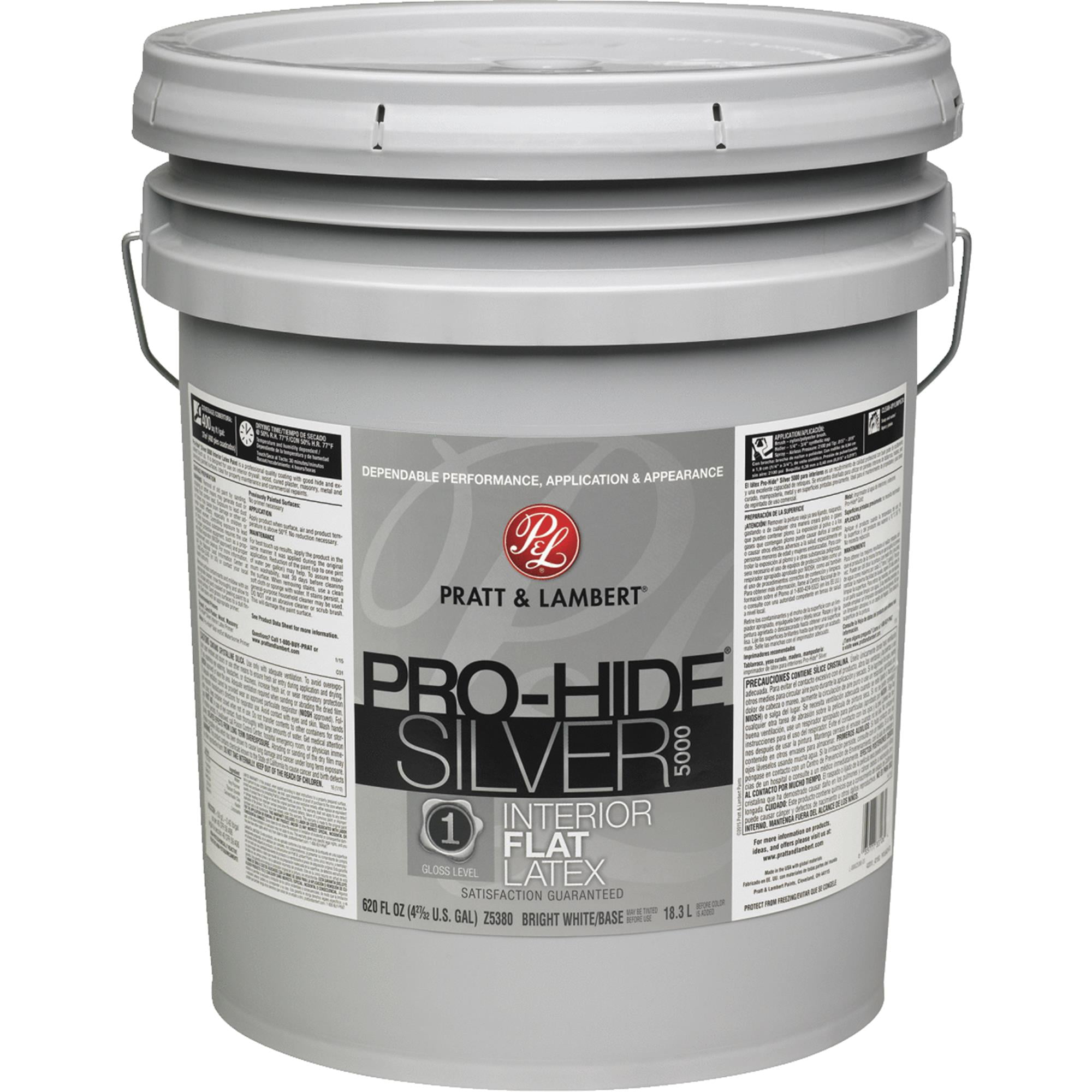 Pro-Hide 3444700 Interior Flat BRT Paint, White - 5 gal
