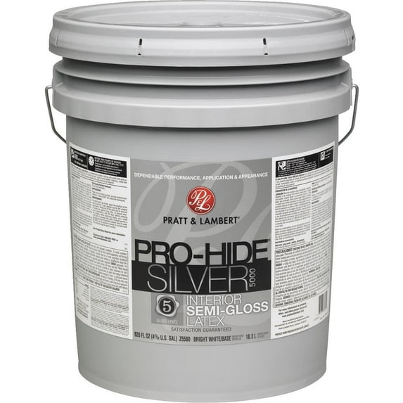 Pratt & Lambert Pro-Hide Silver 5000 Latex Semi-Gloss Interior Wall Paint