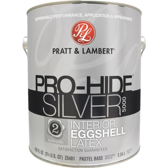 Pratt & Lambert Pro-Hide Silver 5000 Z5400 Z5481-16 Interior Paint, Eggshell, Pastel Base, 1 gal