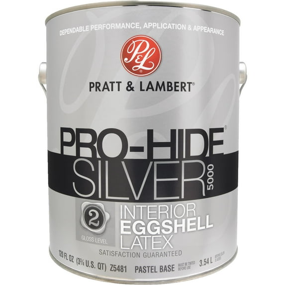 Pratt & Lambert Pro-Hide Silver 5000 Z5400 Z5481-16 Interior Paint, Eggshell, Pastel Base, 1 gal