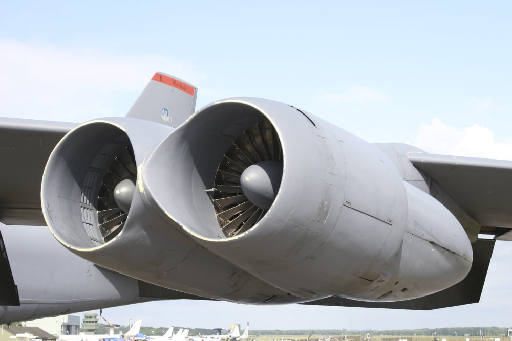 Pratt & Whitney engines TF33 of the B-52H Stratofortress Canvas Art - Timm ZiegenthalerStocktrek Images (18 x 12)