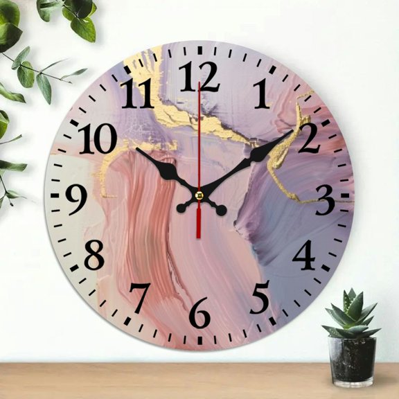 Pratyus Abstract Painting Wall Clock Wall Hanging Decor for Living Room, Kitchen, Dorm - 10 Inch Silent Decorative Clock 10x10in