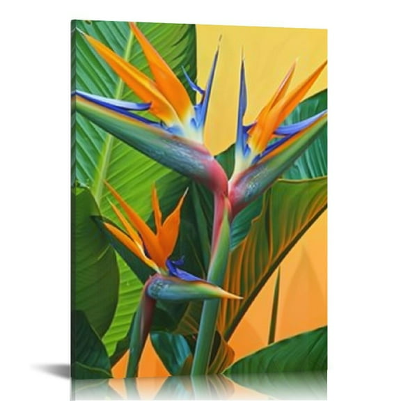 Pratyus Bird of Paradise Flower Canvas Art Print Home Decoration Wall Decor for Living Room Office Bathroom Bedroom 12x16in