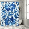 thumbnail image 1 of Pratyus Blue Flower Modern Waterproof Shower Curtain, Country Cottage & Farmhouse Bathroom Decor, 100% Polyester Fiber Curtain with Hooks 36x72, 1 of 7