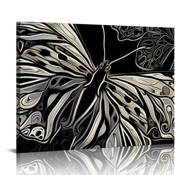 Pratyus Butterfly Digital Art Generative Art Canvas Wall Art Ready To Hang Room Home Decor Gift Idea 16x12in