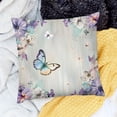thumbnail image 1 of Pratyus Butterfly Flowers Pastel Colors Decor Holiday Pillow Case Set for Home Sofa Couch, 1 Pack, Soft Linen Material 18x18in, 1 of 5