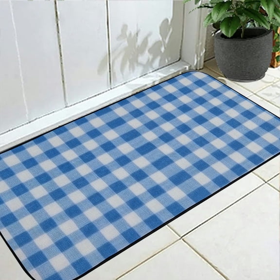 Pratyus Checkered Pattern Floor Mat Non-Skid Washable for Home Entrance Yard Patio Felt Flooring - All Seasons Use 19.68*47.24 in