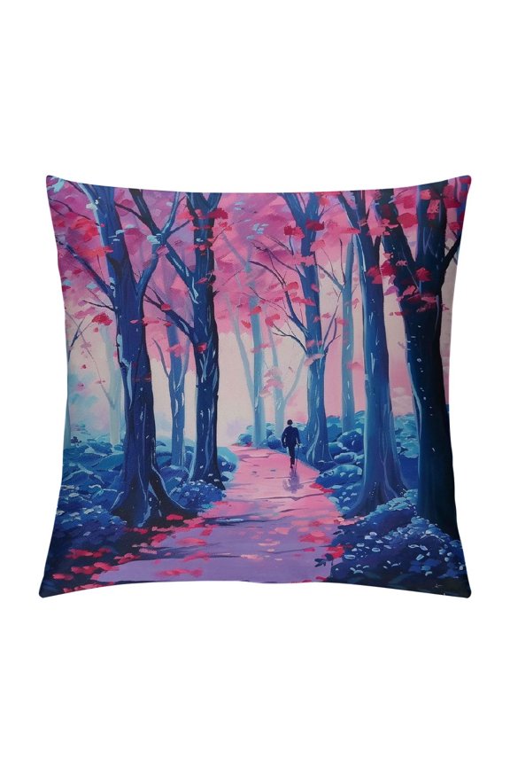 Choi Buk Square Pillow Cover Case Short Plush Autumn Style 1PC 18x18in
