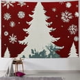 thumbnail image 1 of Pratyus Christmas Tree Snowflakes Folk Art Tapestry Wall Hanging for Bedroom Dorm Decoration, Soft Plush Lightweight Fabric, Easy to Hang, Vivid Pattern Design - Pack of 1 50x40inch, 1 of 6