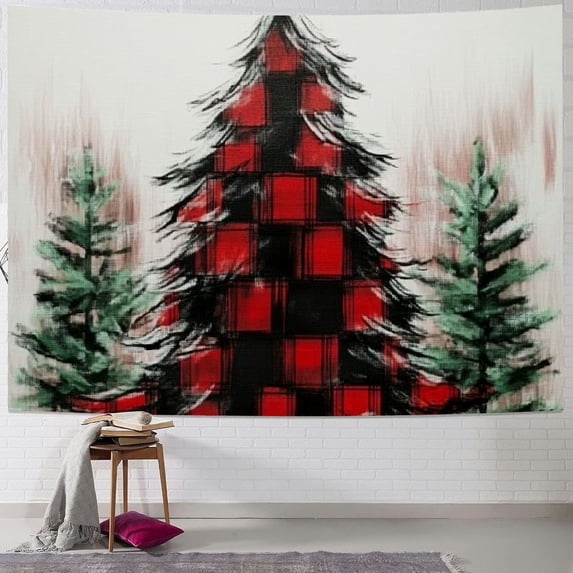 Pratyus Christmas Tree Tapestry Wall Hanging for Bedroom Dorm Decoration Short Plush Fabric Lightweight Easy to Hang Vivid Pattern Design Multi-functional 40x30inch